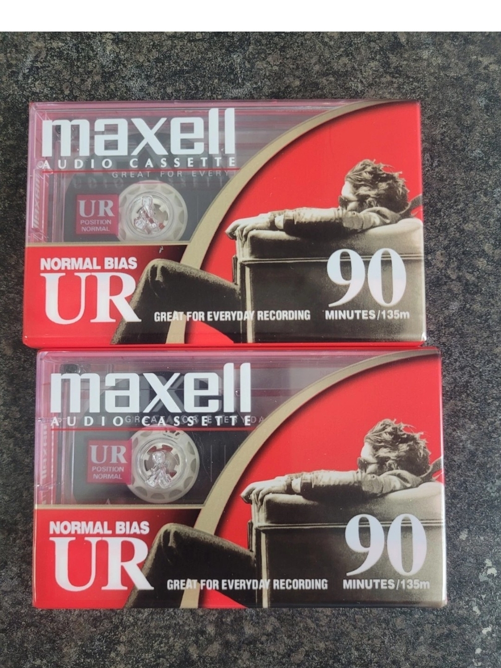 Maxell UR 90-Min Audio Cassette Tape - Normail Bias 2 Tapes